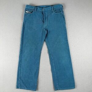 Vintage Diesel Corduroy Pants Men's 32x28 Blue Straight Leg Mid Rise Relaxed Fit